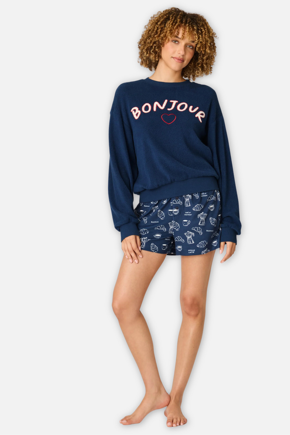 Bonjour Babe Sweatshirt - Deep Navy