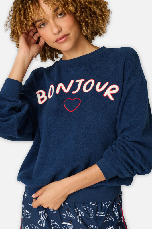Bonjour Babe Sweatshirt - Deep Navy