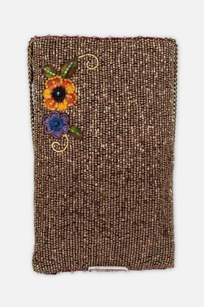 Budding Romance Crossbody Phone Bag - Bronze Multi