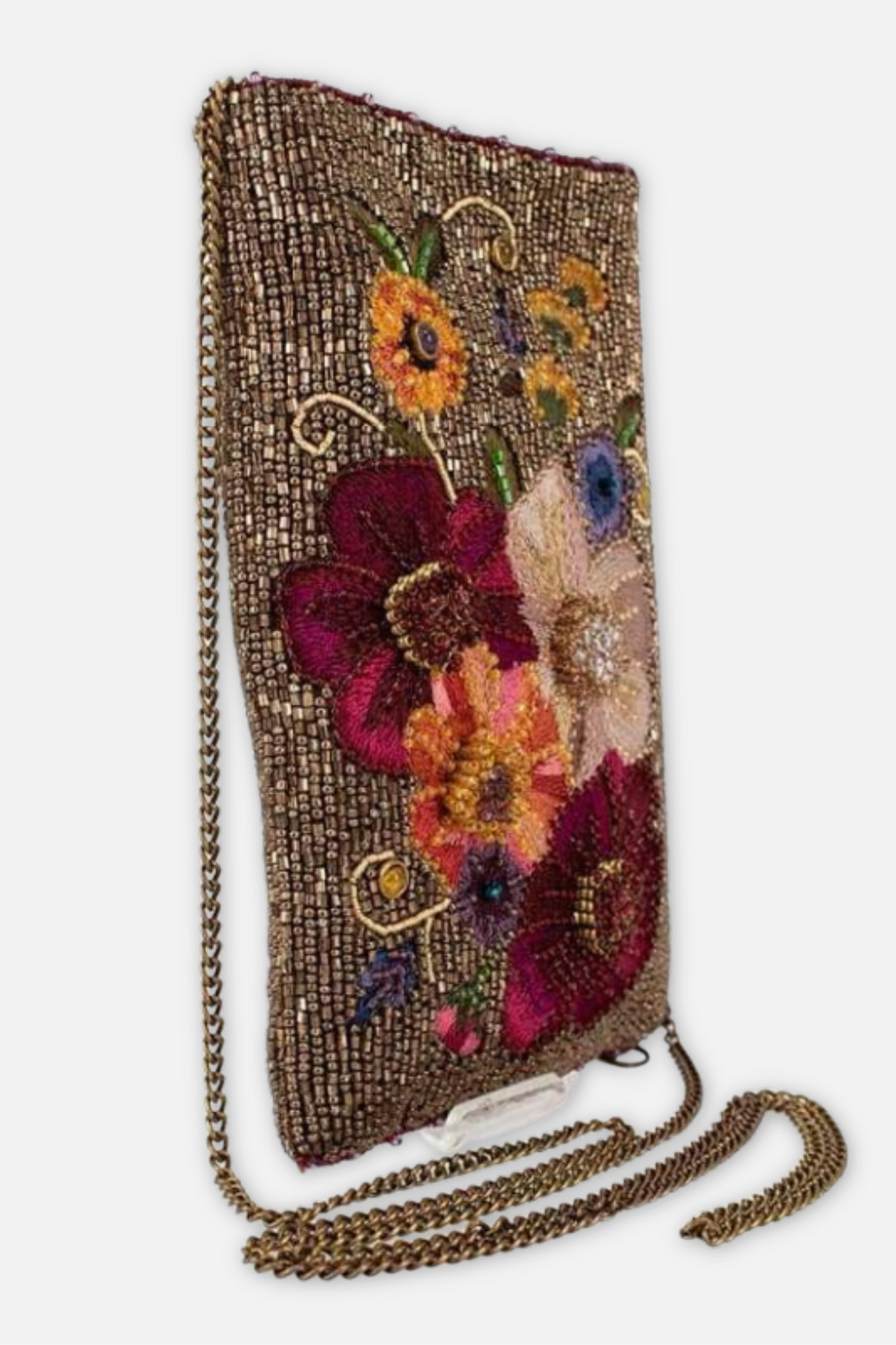Budding Romance Crossbody Phone Bag - Bronze Multi