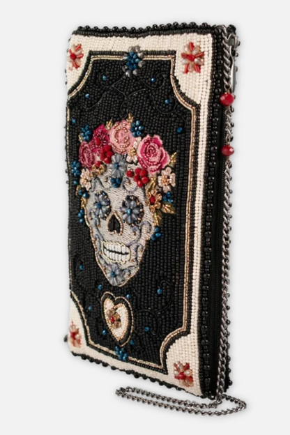 Floral Spirit Crossbody Phone Bag - Black & White Multi