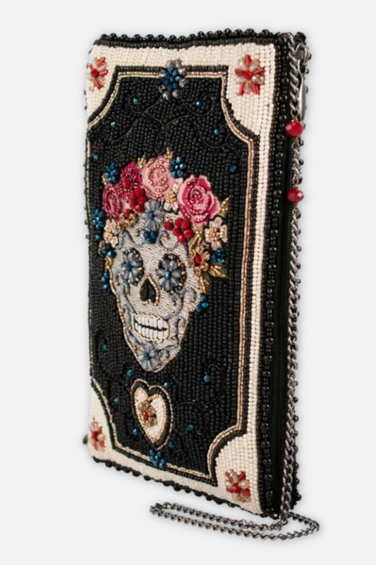Floral Spirit Crossbody Phone Bag - Black & White Multi
