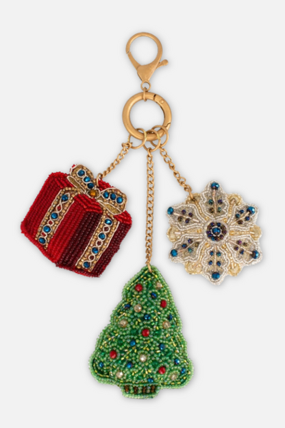 Winter Spirit Bag Charm - Green Red and White