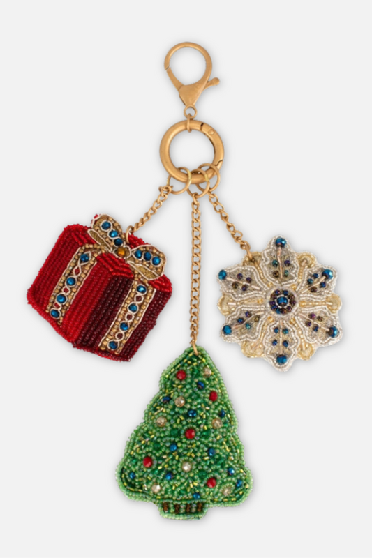 Winter Spirit Bag Charm - Green Red and White