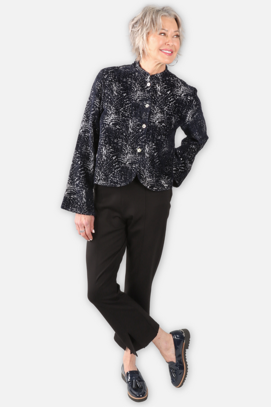 Crop Mandarin Jacket - Fontana