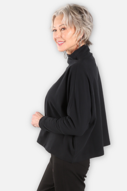 Art Velvet Accent Pullover - Black