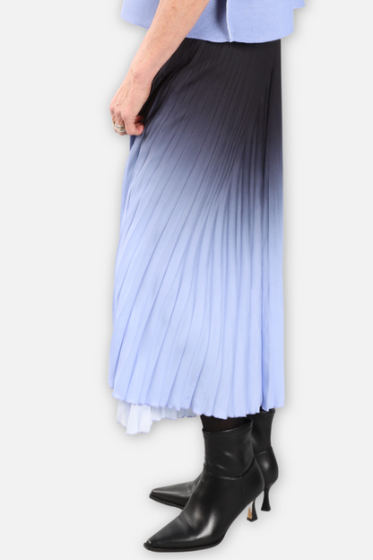 Kate Ombré Pleated Maxi Skirt - Periwinkle & Black