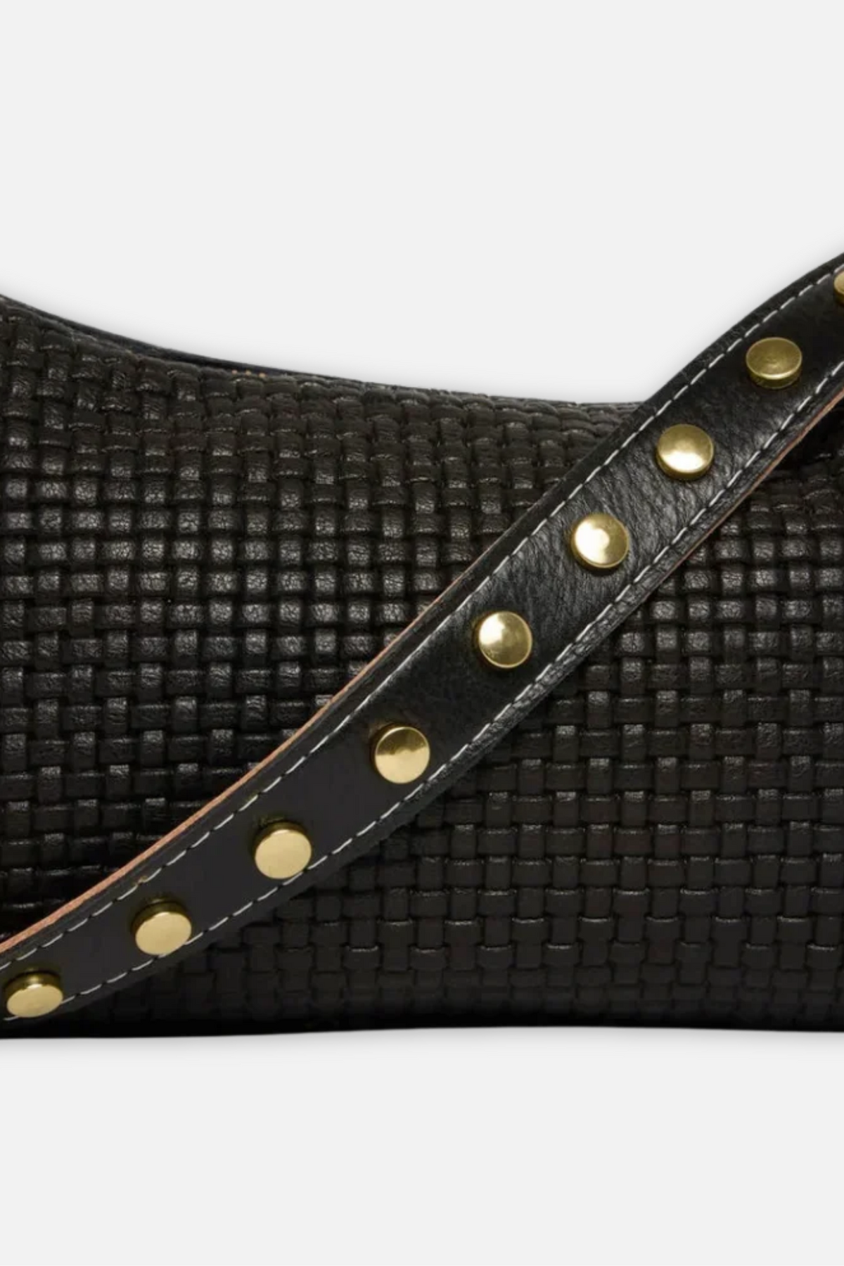 Blair Embossed Leather Shoulder Bag - Black