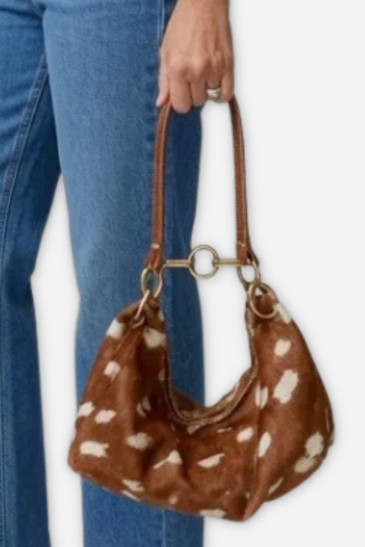 Blair Calf Hair Shoulder Bag - Fawn