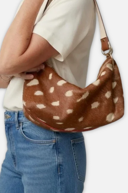 Blair Calf Hair Shoulder Bag - Fawn