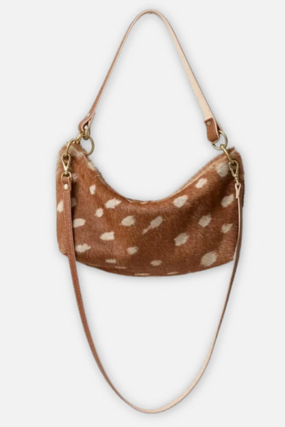Blair Calf Hair Shoulder Bag - Fawn
