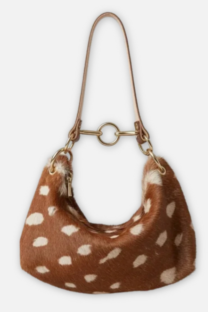 Blair Calf Hair Shoulder Bag - Fawn