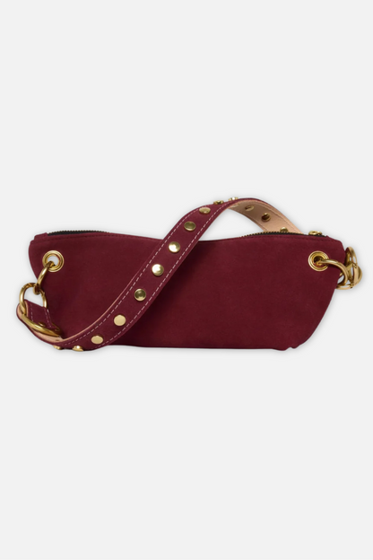 Baby Blair Suede Shoulder Bag - Burgundy
