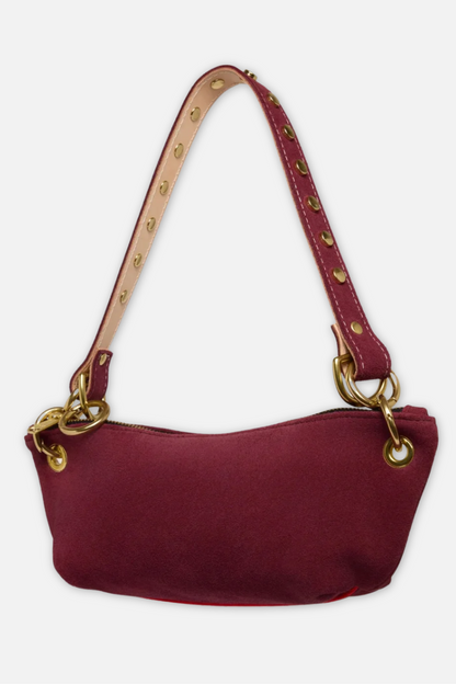 Baby Blair Suede Shoulder Bag - Burgundy