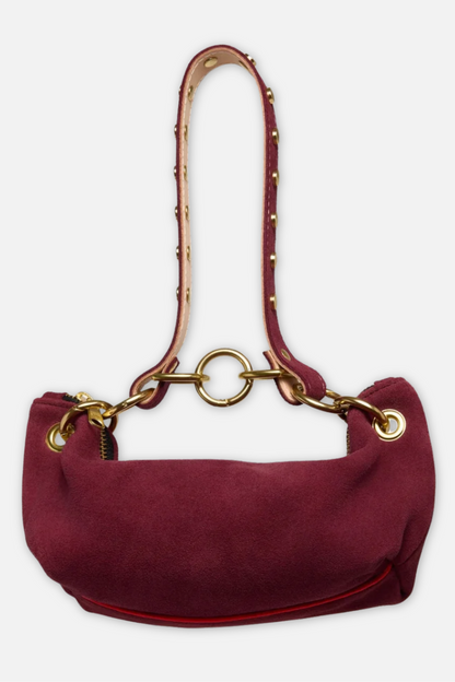 Baby Blair Suede Shoulder Bag - Burgundy
