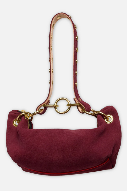 Baby Blair Suede Shoulder Bag - Burgundy