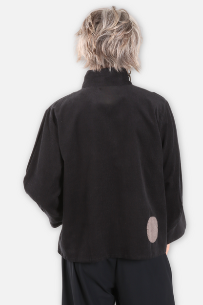 Corduroy Dot Pocket Jacket - Black
