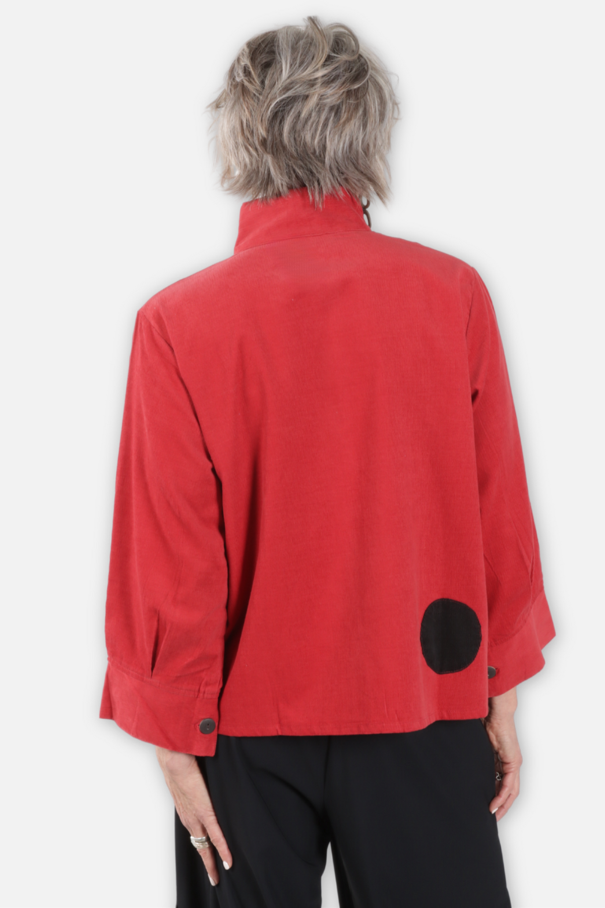 Corduroy Dot Pocket Jacket - Red