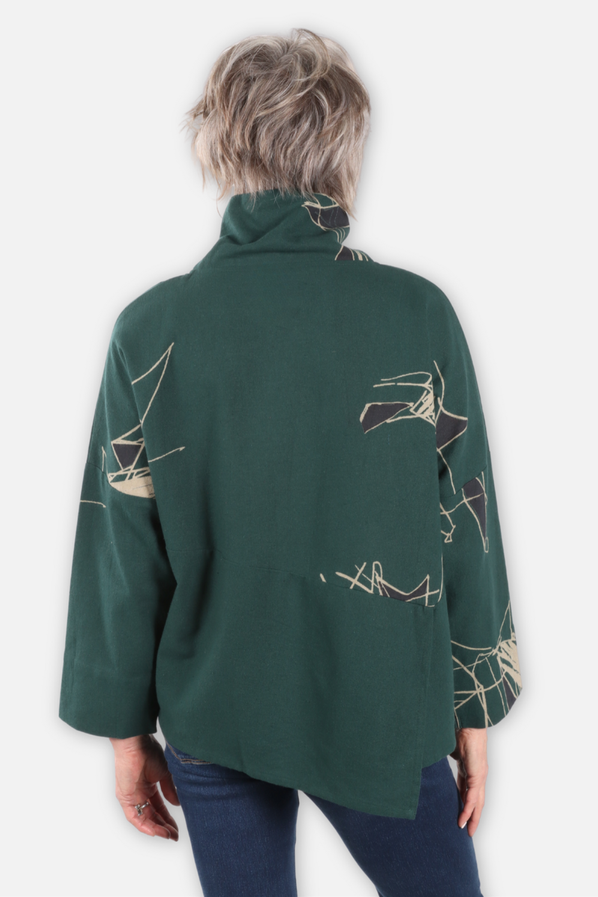 Abstract Canvas Jacket - Green