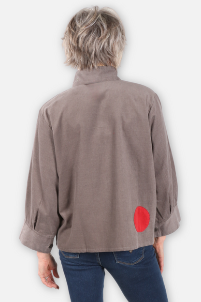 Corduroy Dot Pocket Jacket - Grey