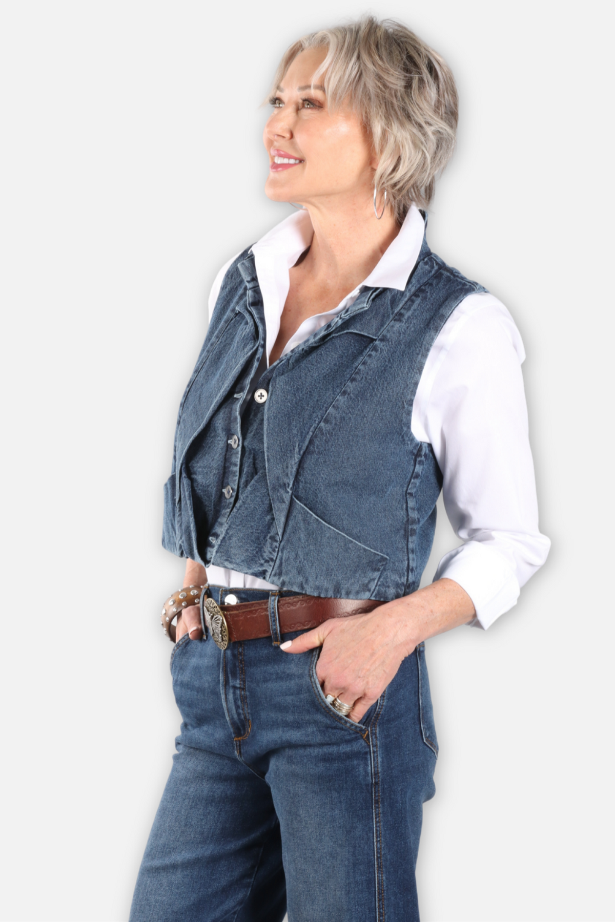 Axiom Denim Vest - Classic Blue