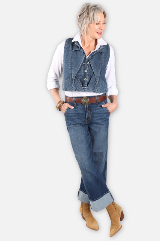Axiom Denim Vest - Classic Blue