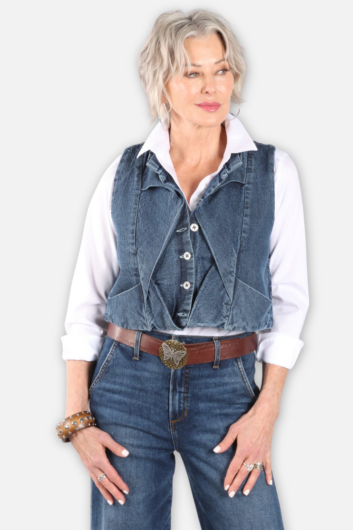Axiom Denim Vest - Classic Blue