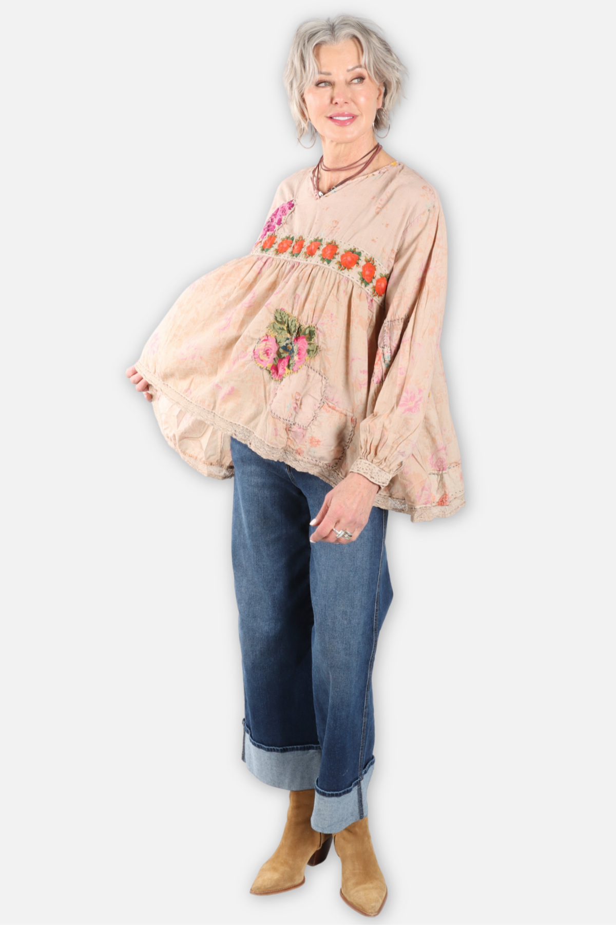 Weathered Wildflower Top - Roses