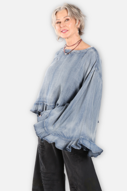 Blooming Grace Top - Chambray