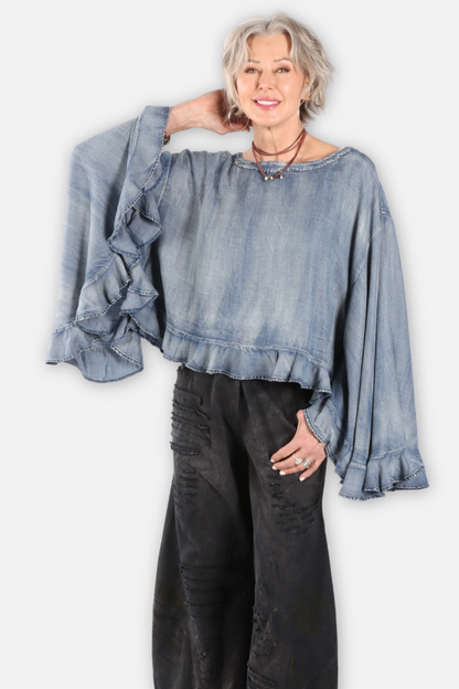 Blooming Grace Top - Chambray
