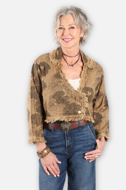 Vintage Short Jacket Fringe Trim - Mustard