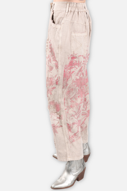 Love Patchwork Pant Plus - Pale Pink