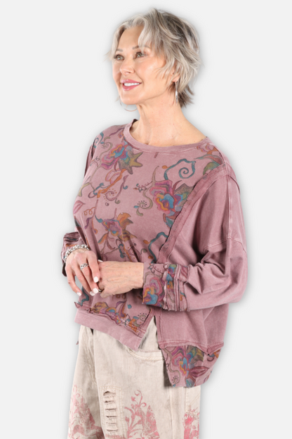 Painted Garden Sweatshirt - Purple