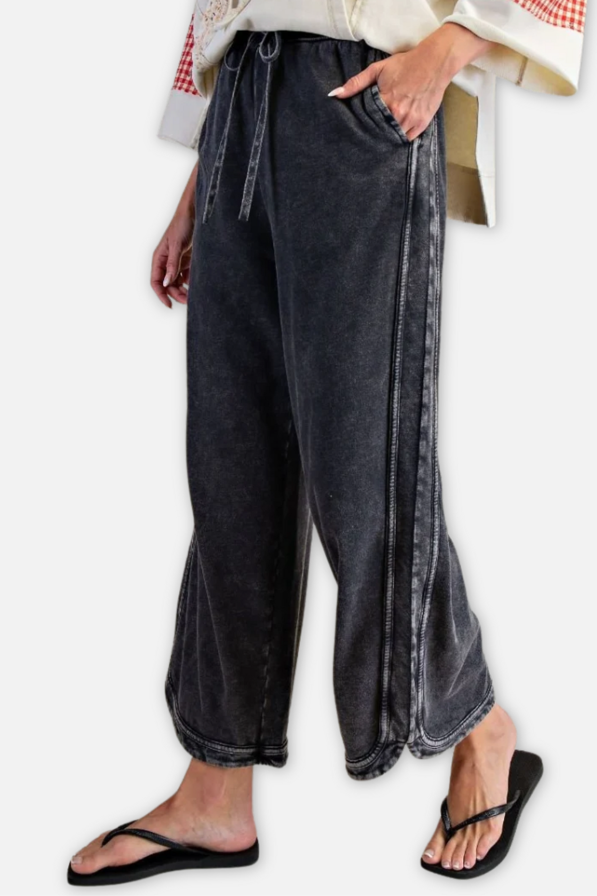 Mineral Wash Terry Pant - Ash