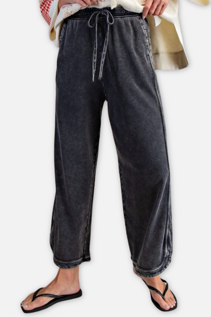 Mineral Wash Terry Pant - Ash