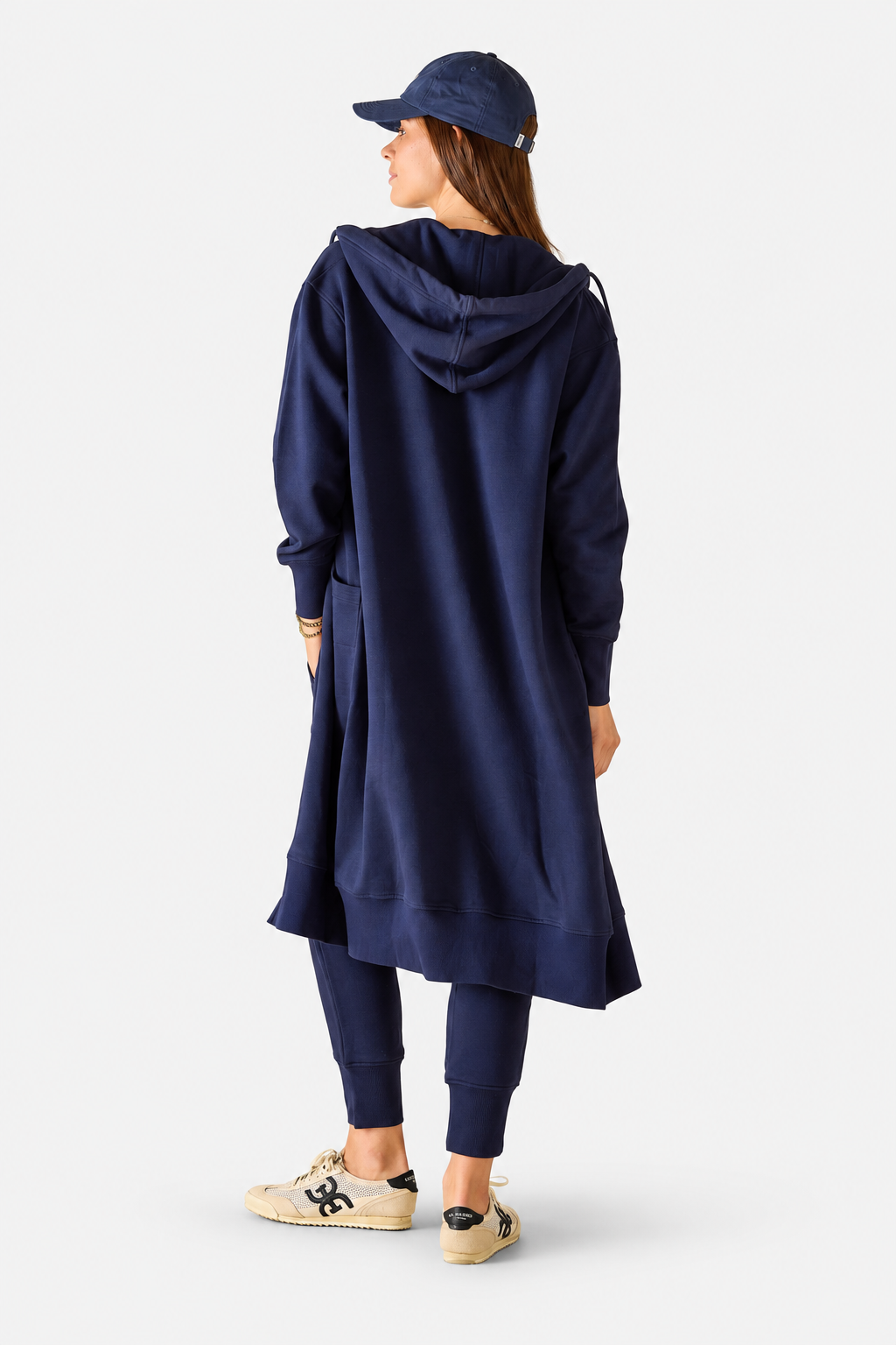 Frenchie Zip Maxi Hoodie - Cadet Blue