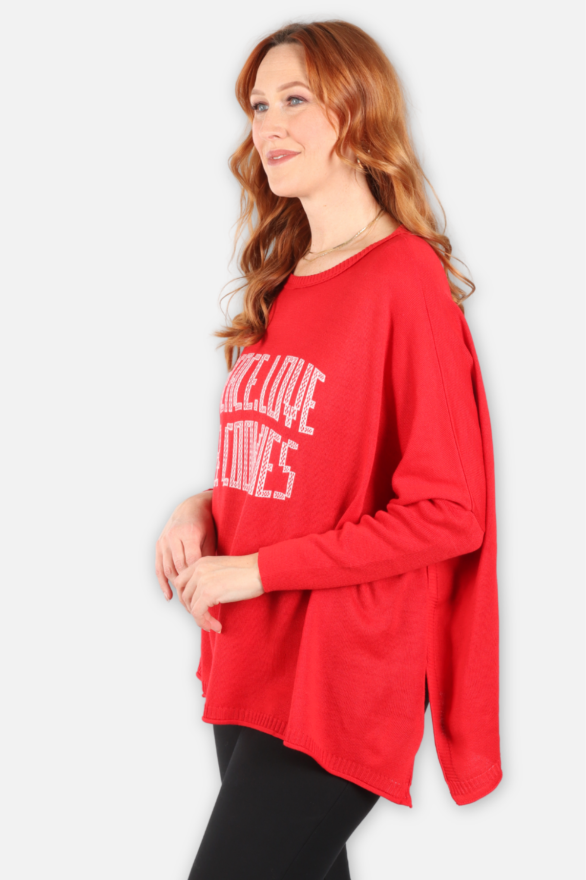 Catalina Crew Sweater - Peace Love & Cookies Red