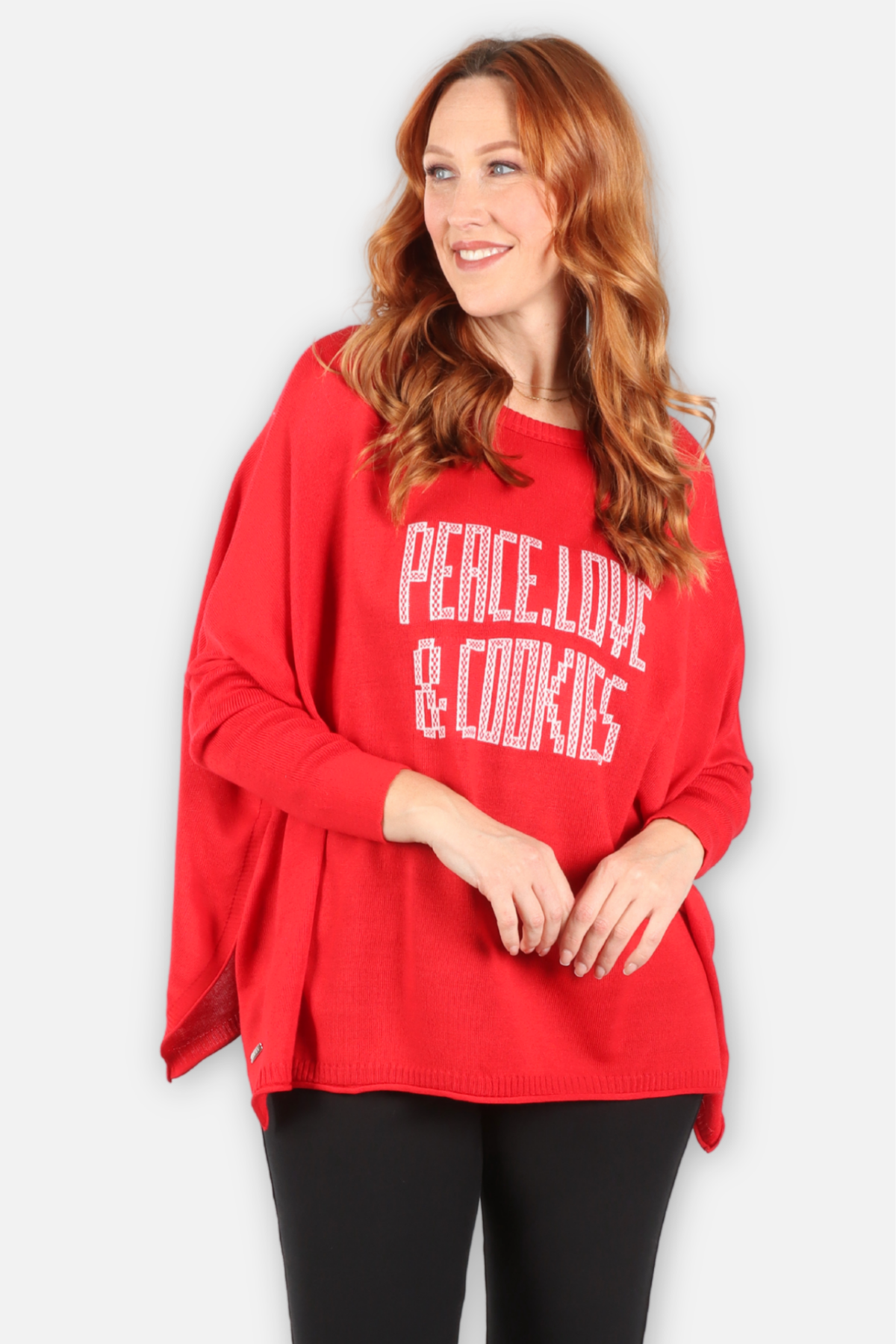 Catalina Crew Sweater - Peace Love & Cookies Red