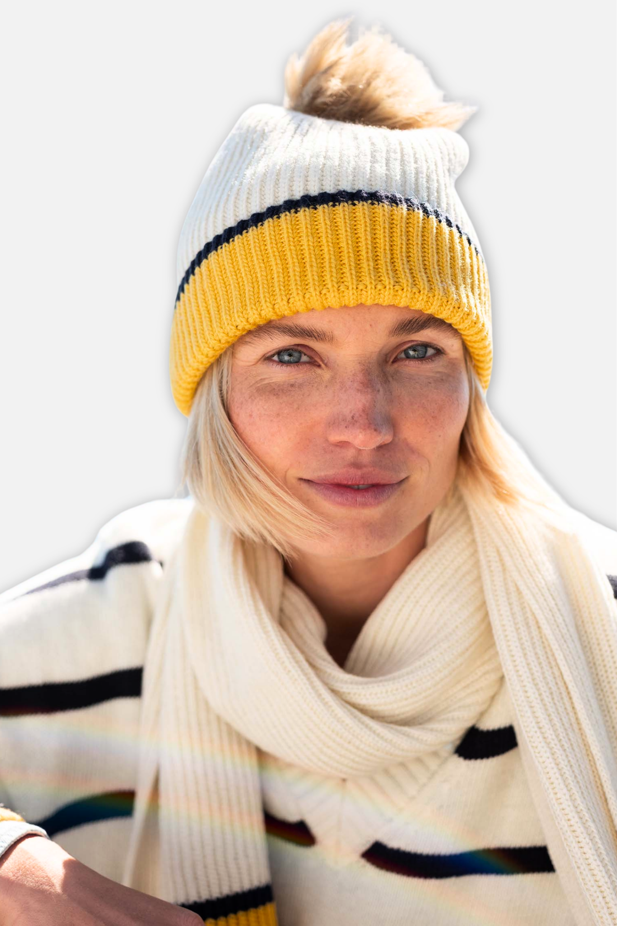 Montauk Beanie - Cream & Gold