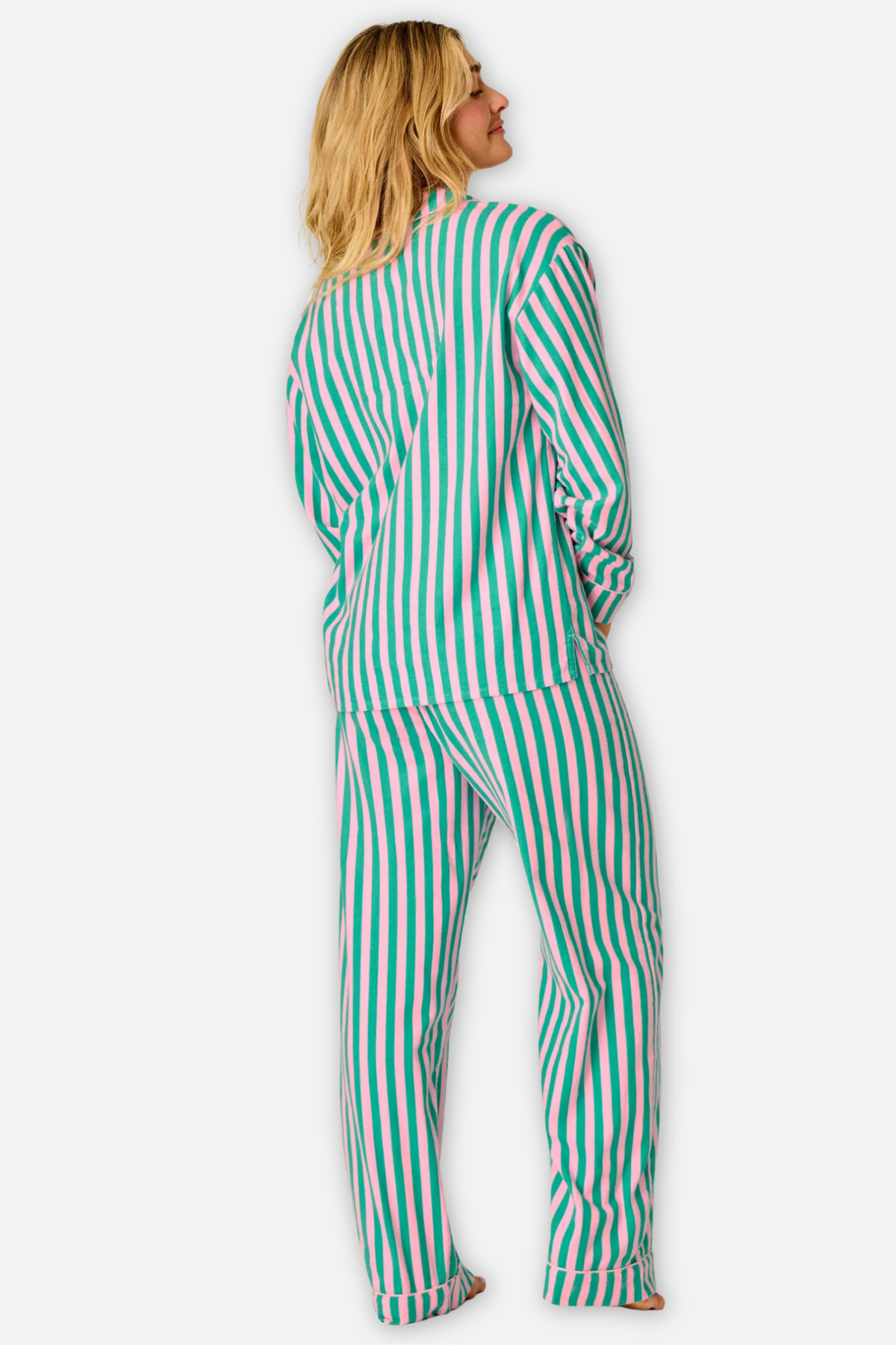 Classic Flannel Pajama Set with Headband  - Tender Pink