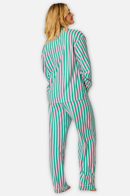 Classic Flannel Pajama Set with Headband  - Tender Pink