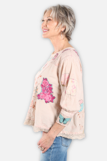 Gilded Bloom Top - Flutter