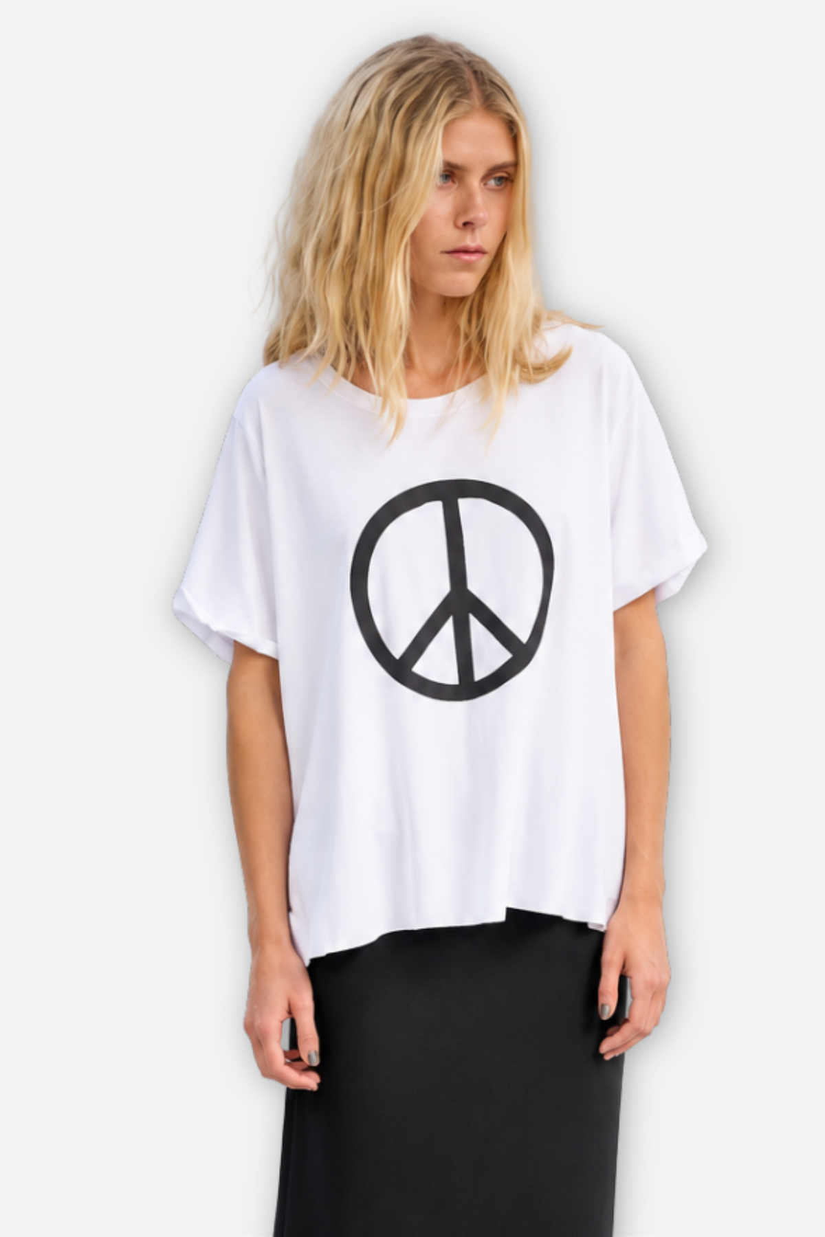 Peace Print Tee - White