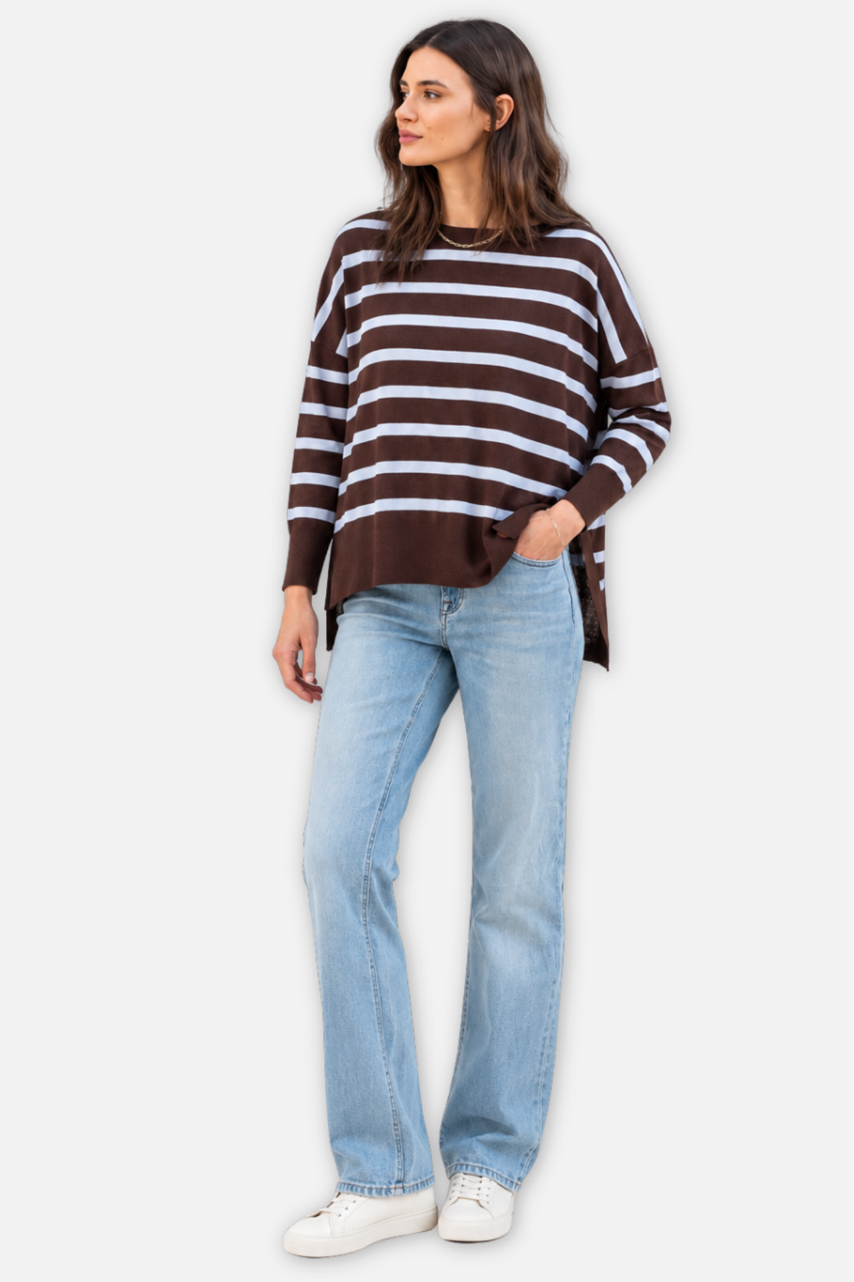 Amour Sweater - Chocolate & Icing Blue