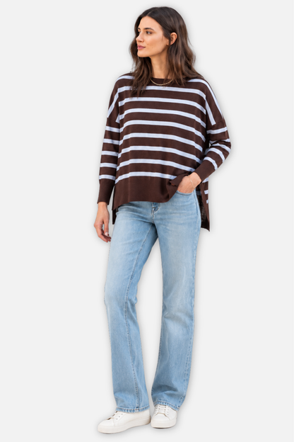 Amour Sweater - Chocolate & Icing Blue
