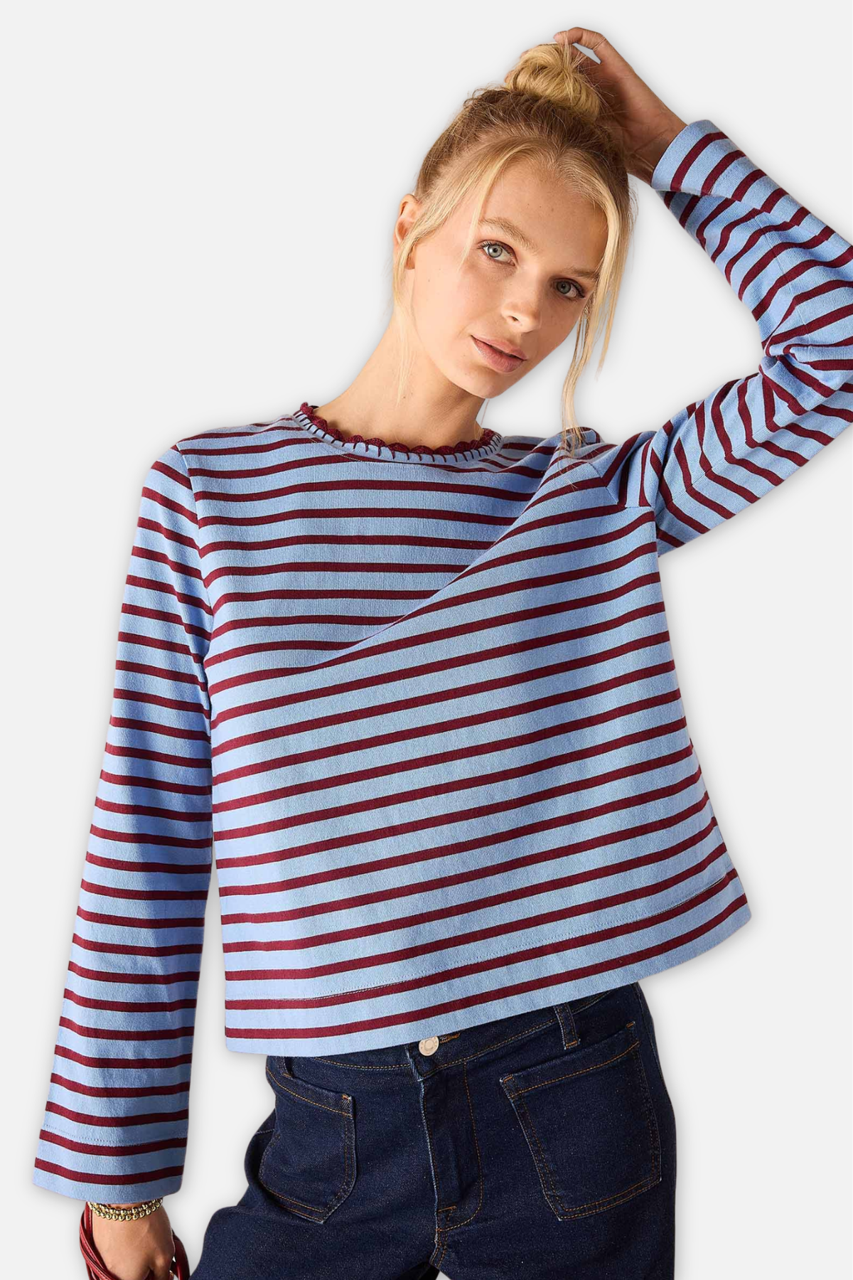 Mariner Tee - Plum Berry Stripe