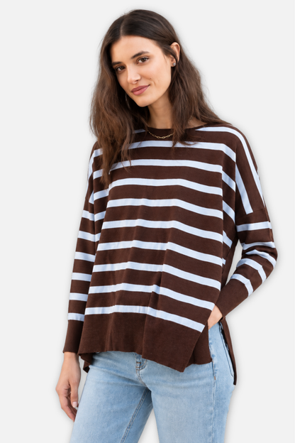 Amour Sweater - Chocolate & Icing Blue
