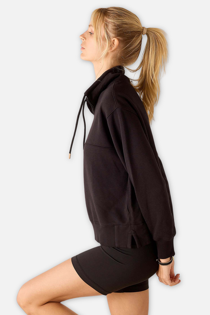 Frenchie Quarter Zip Sweatshirt - Black