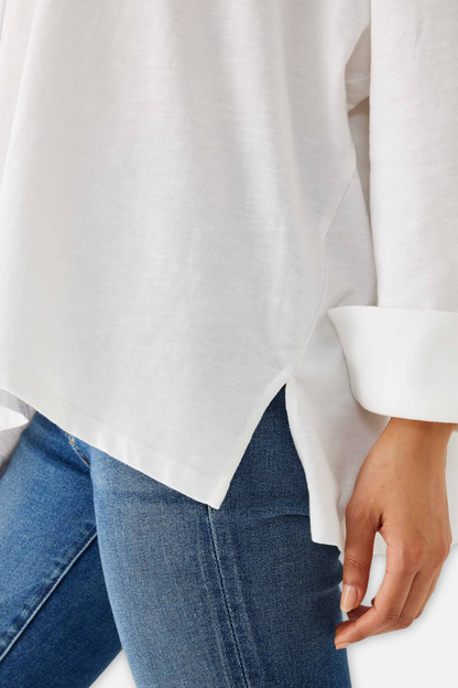 Amelia Cuff 3/4 Sleeve Tee - White