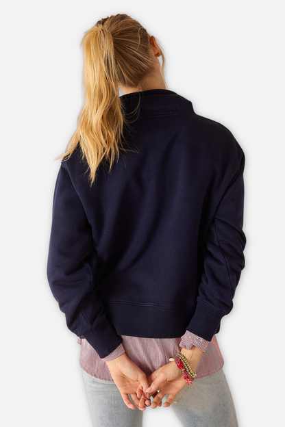 Frenchie Quarter Zip Sweatshirt - Cadet Blue